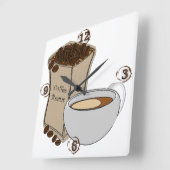 Koffiebonen Koffiebeker Square Wall klok (Hoek)