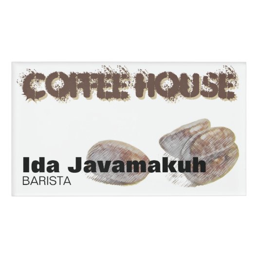 "koffiebonen" Koffiehuis — Magnetic Name Tag (Voorkant)