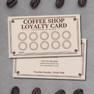 Koffiebonen - Koffiezaak Loyaltykaart Visitekaartje