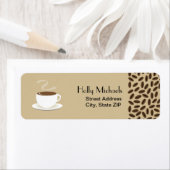 Koffiebonen & kopje koffie Adresetiketten Etiket (Insitu)