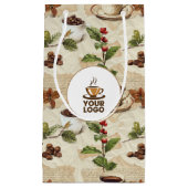 koffiebonen & kopje Pattern Shop Merk Logo Klein Cadeauzakje (Voorkant)