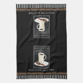 Koffiebonen Latte Zwart Wit Chocolade Shop Theedoek (Verticaal)