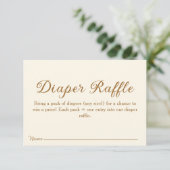 Koffiebonen Luier Raffle Baby shower Informatiekaartje (Staand voorkant)