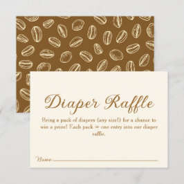 Koffiebonen Luier Raffle Baby shower Informatiekaartje