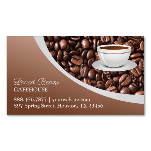 Koffiebonen Magnetisch Visitekaartje (Voorkant)