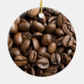 Koffiebonen met bruine achtergrond keramisch ornament (Achterkant)