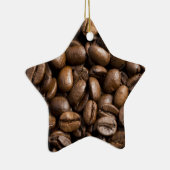 Koffiebonen met bruine achtergrond keramisch ornament (Rechts)