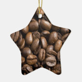 Koffiebonen met bruine achtergrond keramisch ornament (Links)