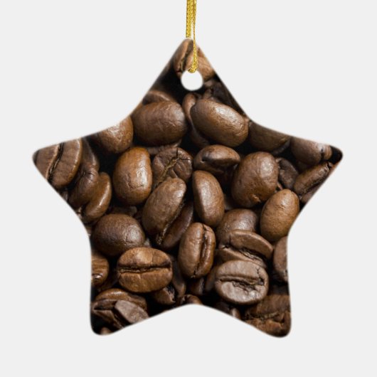 Koffiebonen met bruine achtergrond keramisch ornament (Achterkant)