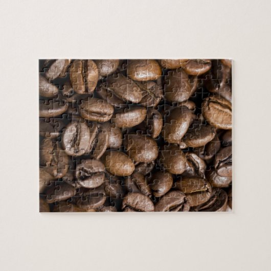 Koffiebonen met bruine achtergrond legpuzzel (Horizontaal)