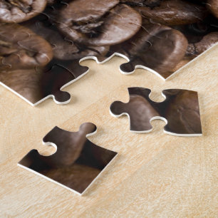 Koffiebonen met bruine achtergrond legpuzzel