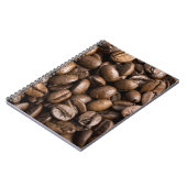 Koffiebonen met bruine achtergrond notitieboek (Linkerzijde)