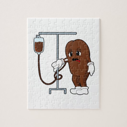 Koffiebonen met koffie legpuzzel (Verticaal)