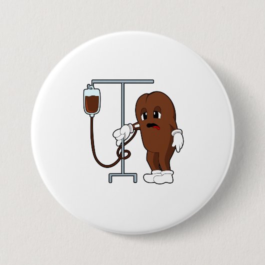 Koffiebonen met koffie ronde button 7,6 cm (Voorkant)