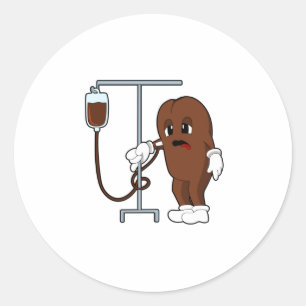 Koffiebonen met koffie ronde sticker