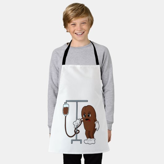 Koffiebonen met koffie schort (Gedragen)