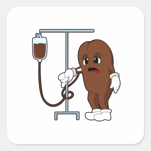 Koffiebonen met koffie vierkante sticker (Voorkant)