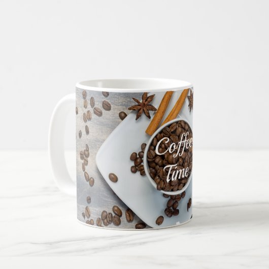 Koffiebonen modern koffiemok (Voorkant links)