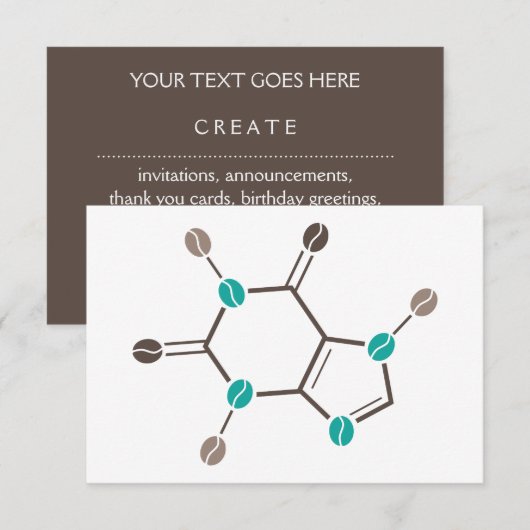 koffiebonen moleculaire cafeïne kaart (Voorkant / Achterkant)