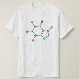 koffiebonen moleculaire cafeïne t-shirt