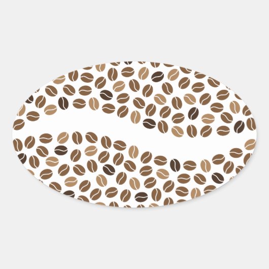 koffiebonen ovale sticker (Voorkant)