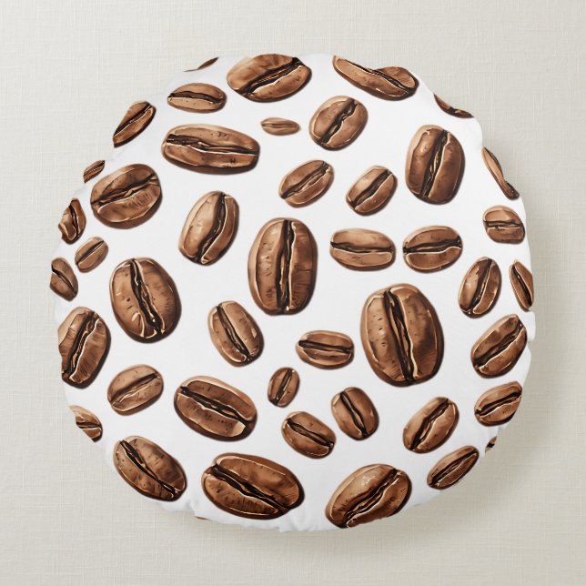 Koffiebonen Overal Rond Kussen (Voorkant)
