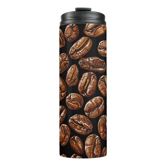 Koffiebonen patroon Barista Cadeau Thermosbeker (Voorkant)