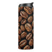 Koffiebonen patroon Barista Cadeau Thermosbeker (Gedraaid links)