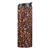 Koffiebonen patroon voedseltextuur thermosbeker (Gedraaid links)