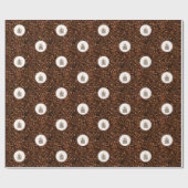 Koffiebonen Pattern Shop Merk Logo Cadeaupapier (Vlak)