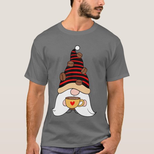 Koffiebonen Pet van koffie Drink gnome T-shirt (Voorkant)