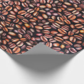 Koffiebonen Potlood Tekenpatroon Roestbruin Cadeaupapier (Hoek)