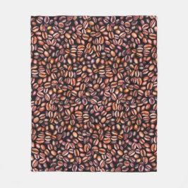 Koffiebonen Potlood Tekenpatroon Roestbruin Fleece Deken