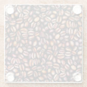 Koffiebonen Potlood Tekenpatroon Roestbruin Glazen Onderzetter (Achterkant)