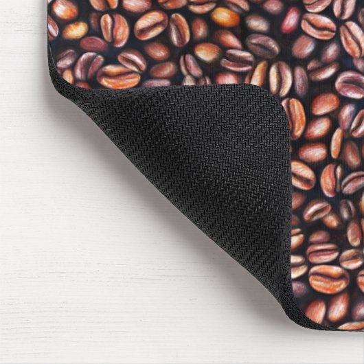 Koffiebonen Potlood Tekenpatroon Roestbruin Muismat (Hoek)