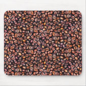 Koffiebonen Potlood Tekenpatroon Roestbruin Muismat (Voorkant)