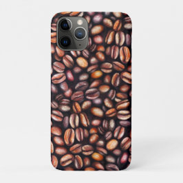 Koffiebonen potloodtrekpatroon bijtend bruin Case-Mate iPhone case