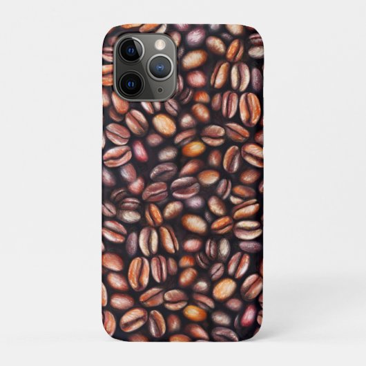 Koffiebonen potloodtrekpatroon bijtend bruin Case-Mate iPhone case (Achterkant)