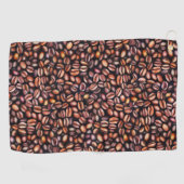 Koffiebonen potloodtrekpatroon bijtend bruin golfhanddoek (Horizontaal)