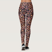 Koffiebonen potloodtrekpatroon bijtend bruin leggings (Achterkant)