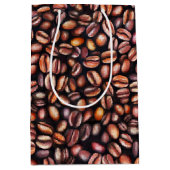 Koffiebonen potloodtrekpatroon bijtend bruin medium cadeauzakje