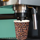 Koffiebonen potloodtrekpatroon bijtend bruin papieren bekers