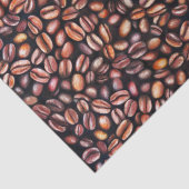 Koffiebonen potloodtrekpatroon bijtend bruin tissuepapier (Detail)