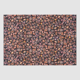 Koffiebonen potloodtrekpatroon bijtend bruin tissuepapier