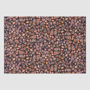 Koffiebonen potloodtrekpatroon bijtend bruin tissuepapier