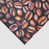 Koffiebonen potloodtrekpatroon bijtend bruin tissuepapier (Detail)