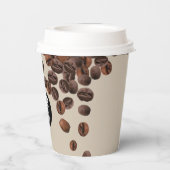 Koffiebonen professionele Logo Papieren Bekers (Achterkant)