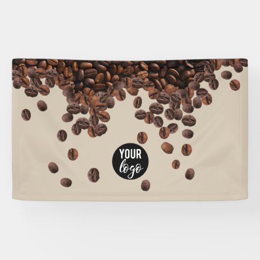 Koffiebonen professionele Logo Spandoek (Horizontaal)