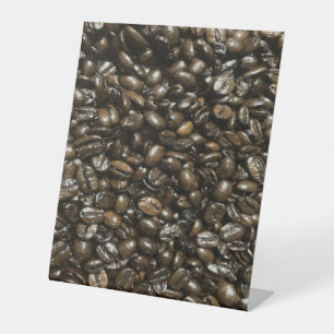 Koffiebonen Reclamebord Met Voetstuk