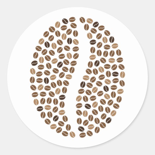 koffiebonen ronde sticker (Voorkant)